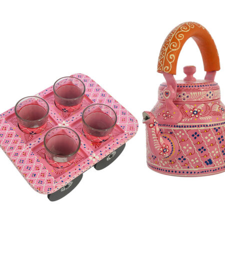 ALUMINIUM TEA KETTLE WITH 4 GLASS