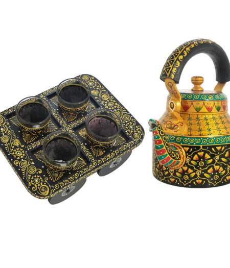 ALUMINIUM TEA KETTLE WITH 4 GLASS